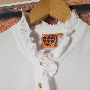 Tory Burch Ruffled Polo Top